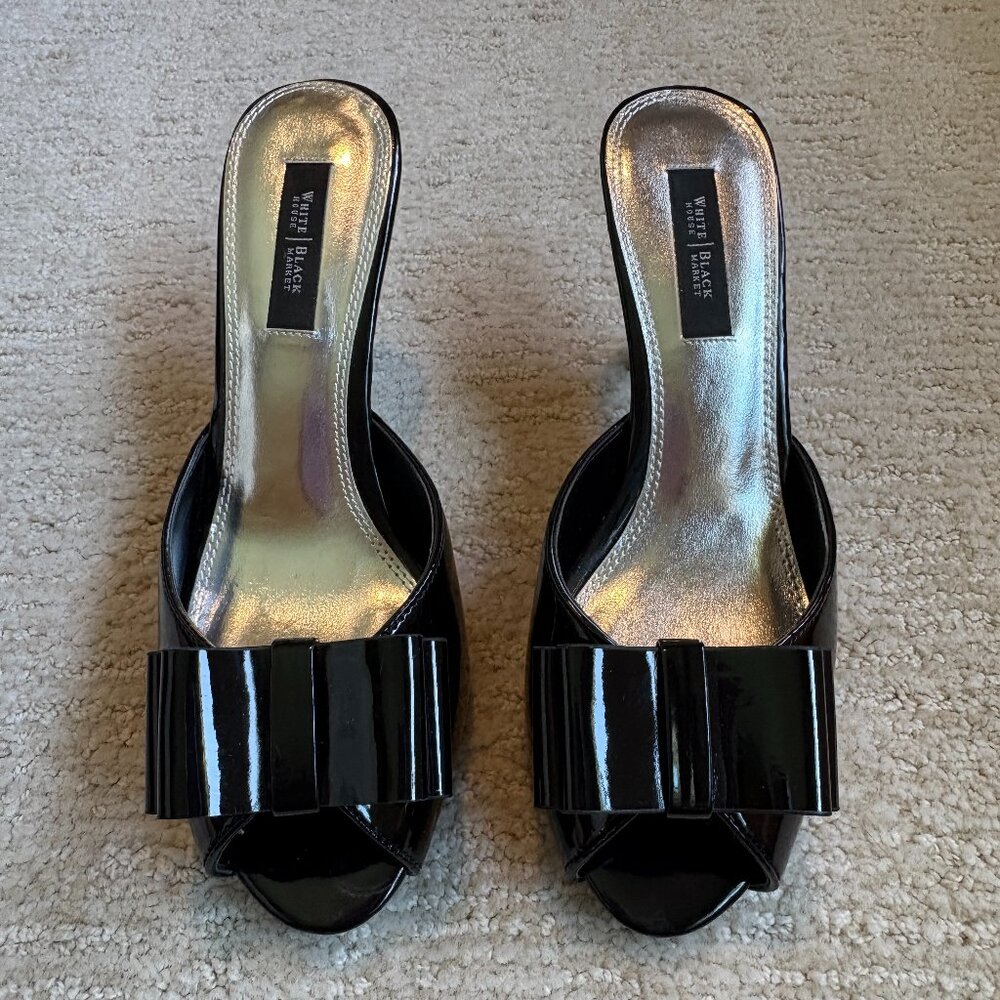 White House Black Market Daria Slip On Patent Leather Heel Size 7.5